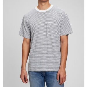 Men's Black and White Striped Shirt